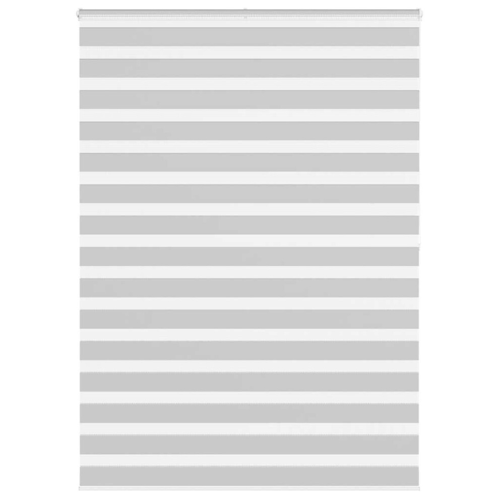 vidaXL Zebra Blind Light Grey 155x200 cm Fabric Width 150.9 cm Polyester