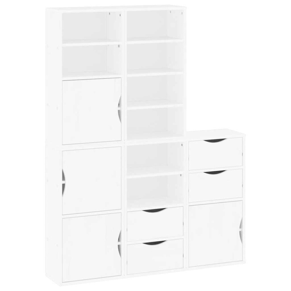vidaXL Side Cabinets 5 pcs "ODDA" White 40x24x79 cm Solid Wood Pine cabinet