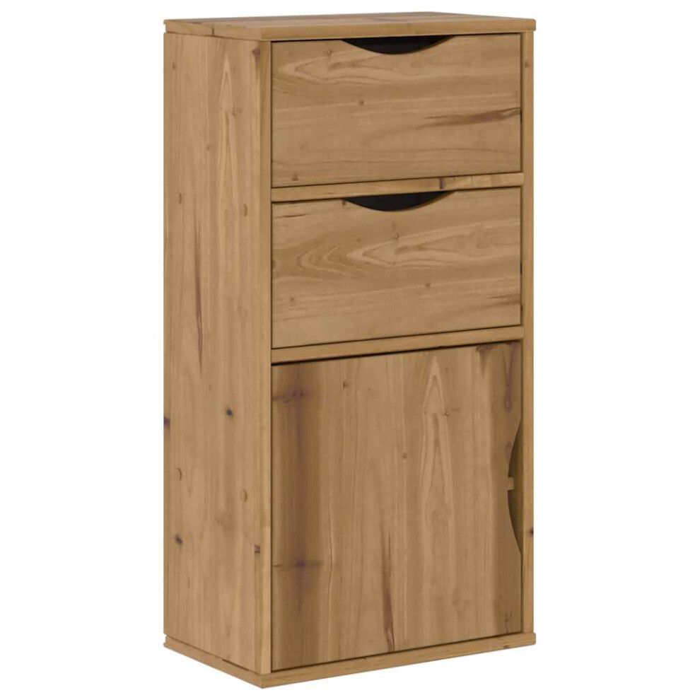 Vidaxl Side Cabinet With Drawers Odda 40X24x79 Cm Solid Wood Pine Cabinet