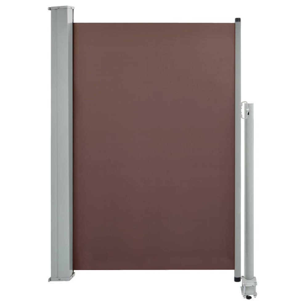Vidaxl Patio Retractable Side Awning 120X300cm Brown Garden Privacy Screen