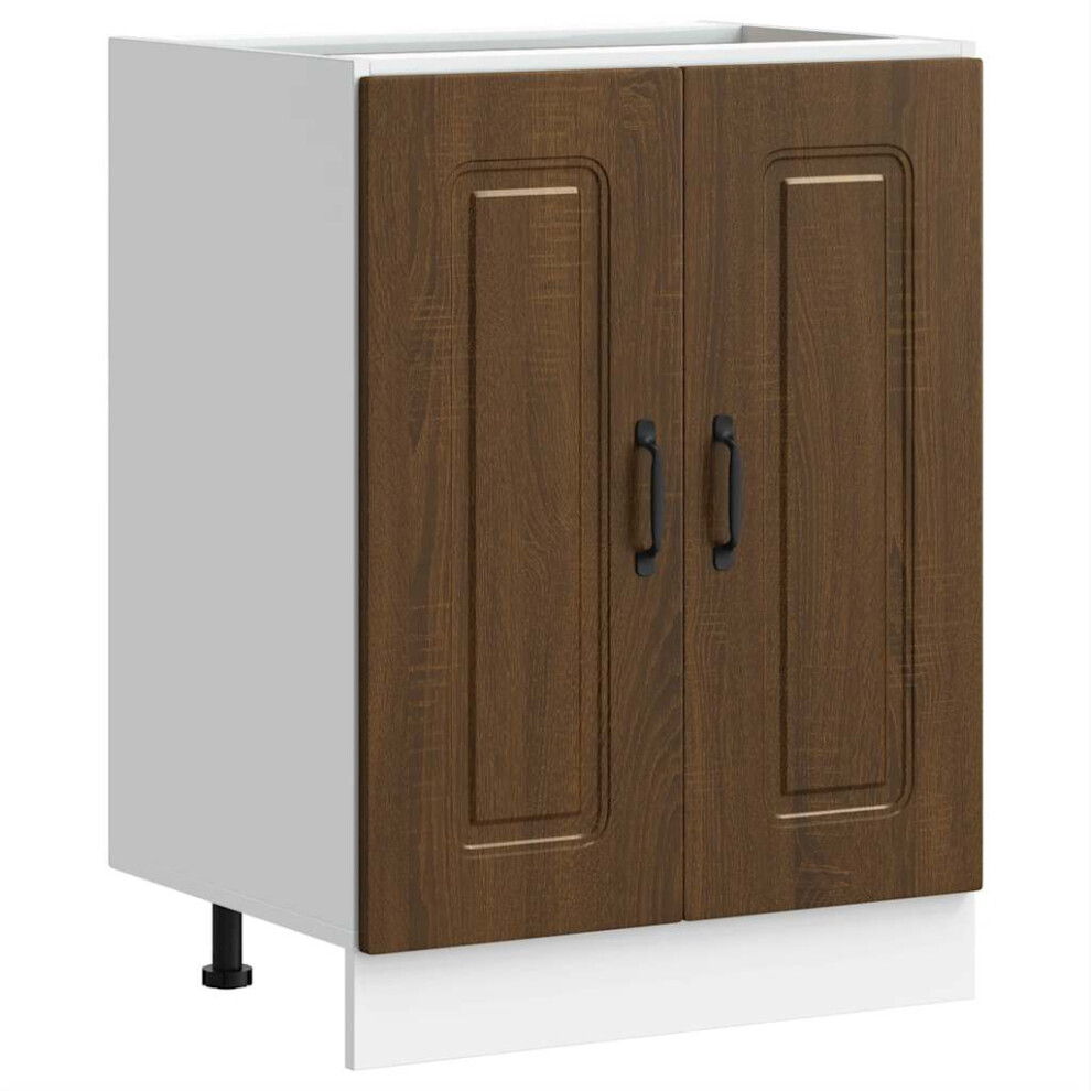 Vidaxl Sink Base Cabinet Kalmar Brown Oak 60X46x81.5 Cm Engineered Wood