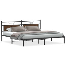 vidaXL Bed Frame without Mattress Brown Oak 193x203 cm Engineered Wood