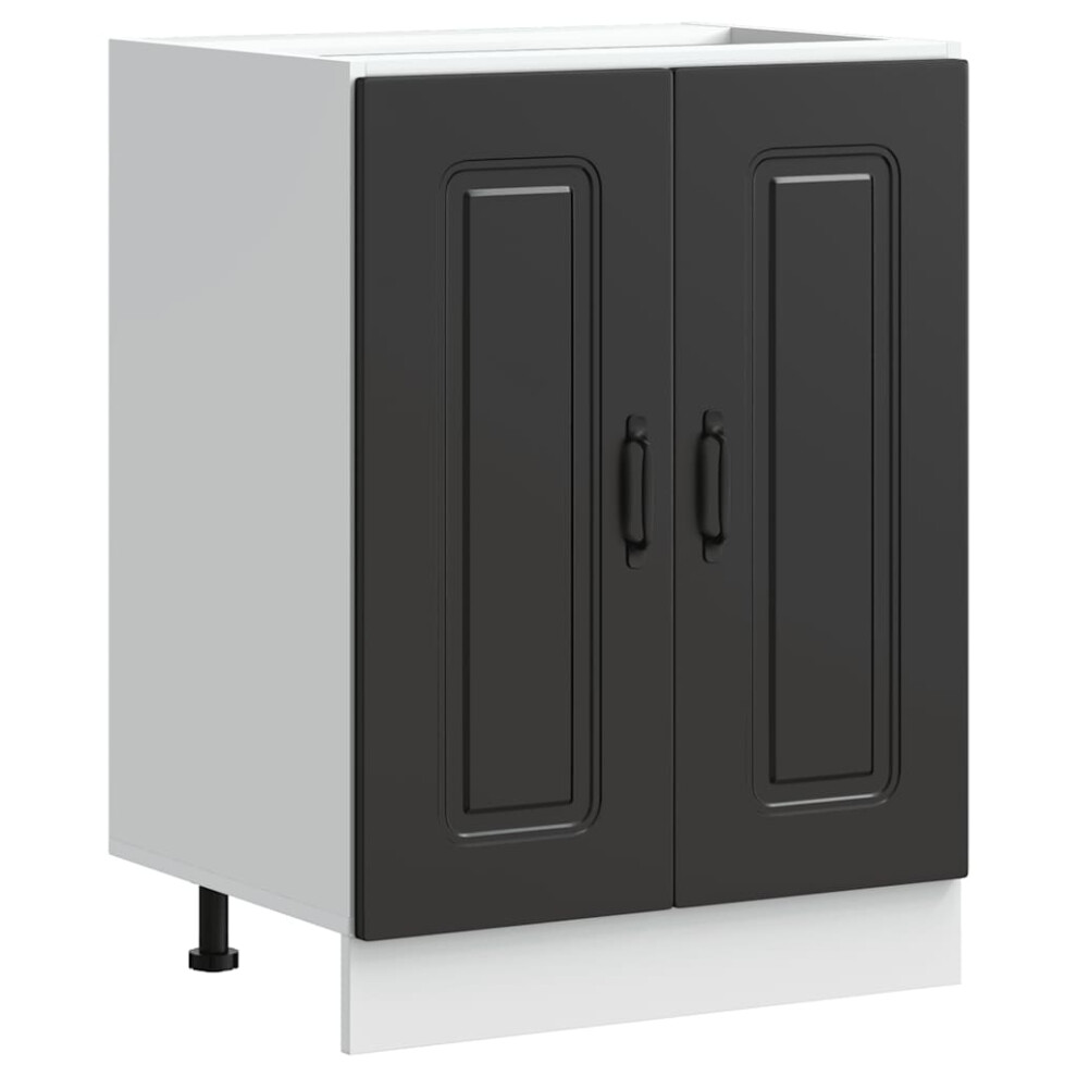 vidaXL Sink Base Cabinet Kalmar Black 60x46x81.5 cm Engineered Wood