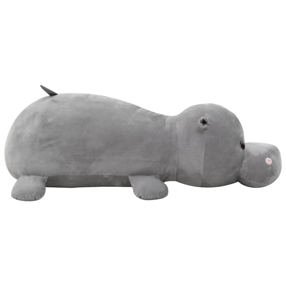 Vidaxl Hippo Cuddly Toy Plush Kids Children Stuffed Animal Doll Gift Grey