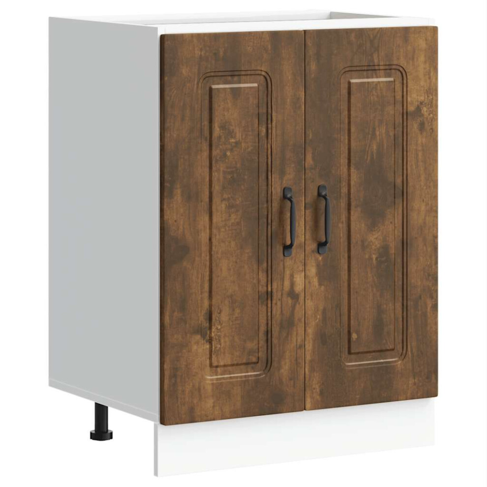 Vidaxl Sink Base Cabinet Kalmar Smoked Oak 60X46x81.5 Cm Engineered Wood