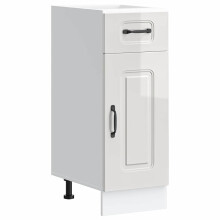vidaXL Kitchen Base Cabinet Kalmar High Gloss White Engineered Wood