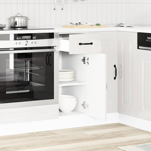 VidaXL vidaXL Kitchen Base Cabinet Kalmar High Gloss White Engineered Wood 2