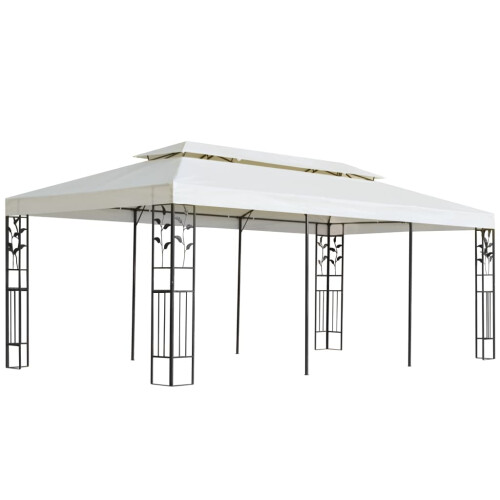 VidaXL vidaXL Pavillon mit Doppeldach Weiß 6x3 m Stahl