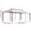 VidaXL vidaXL Pavillon mit Doppeldach Weiß 6x3 m Stahl 4