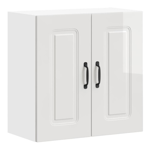 VidaXL vidaXL Kitchen Wall Cabinet Kalmar High Gloss White Engineered Wood 1