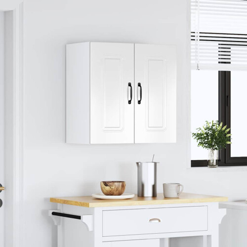 VidaXL vidaXL Kitchen Wall Cabinet Kalmar High Gloss White Engineered Wood 2