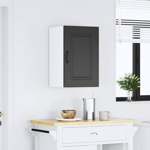 VidaXL vidaXL Kitchen Wall Cabinet Kalmar Black Engineered Wood kitchen wall unit 2