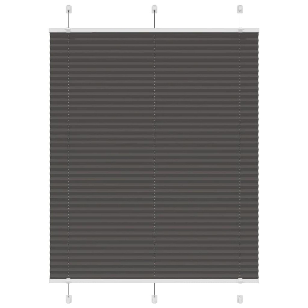 Vidaxl (Black, 110 X 100 Cm) Pleated Blind Petrol Fabric Polyester