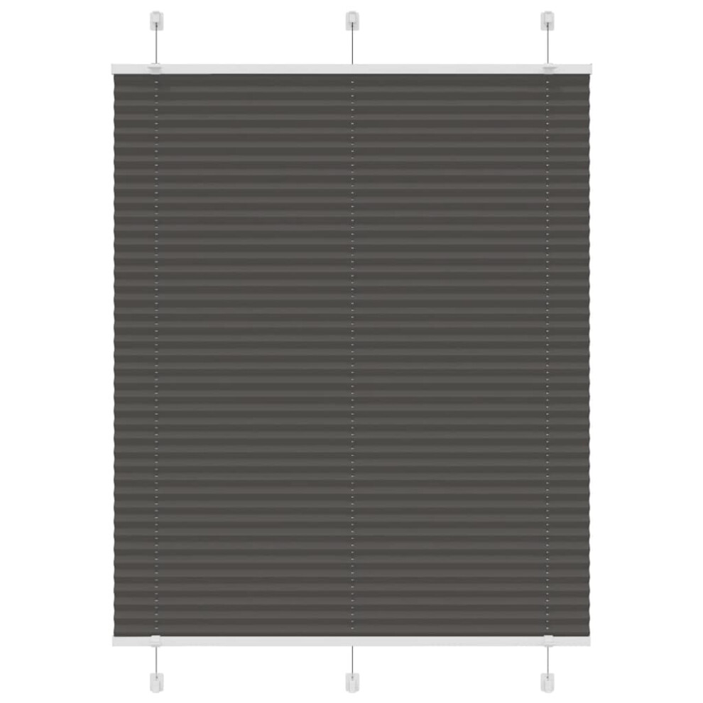 Vidaxl (Black, 110 X 150 Cm) Pleated Blind Petrol Fabric Polyester