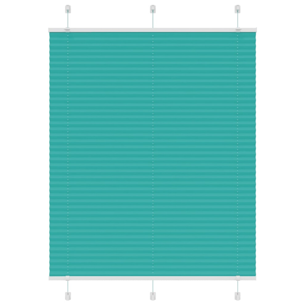 Vidaxl (Petrol Green, 110 X 150 Cm) Pleated Blind Petrol Fabric Polyester