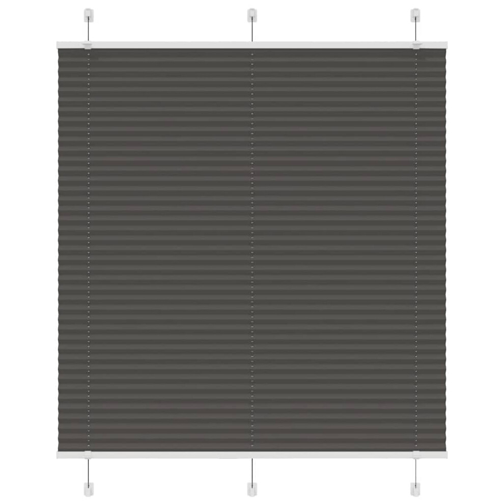 Vidaxl (Black, 120 X 150 Cm) Pleated Blind Petrol Fabric Polyester