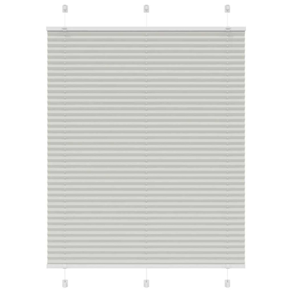 vidaXL Pleated Blind Light Grey 110x150 cm Fabric Width 109.4 cm Polyester - Image 2