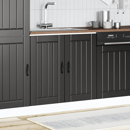 VidaXL vidaXL Sink Base Cabinet Lucca Black Engineered Wood kitchen base cabinet 1