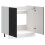 VidaXL vidaXL Sink Base Cabinet Lucca Black Engineered Wood kitchen base cabinet 5