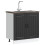VidaXL vidaXL Sink Base Cabinet Lucca Black Engineered Wood kitchen base cabinet 3