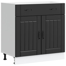 vidaXL Kitchen Base Cabinet Lucca Black Engineered Wood sink base cabinet