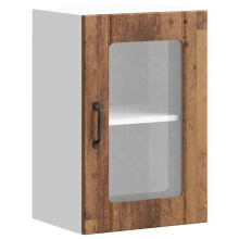 vidaXL Kitchen Wall Cabinet with Glass Door Lucca Old Wood kitchen wall unit