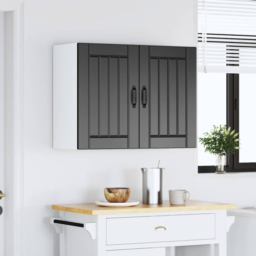 VidaXL vidaXL Kitchen Wall Cabinet Lucca Black Engineered Wood kitchen wall unit 1