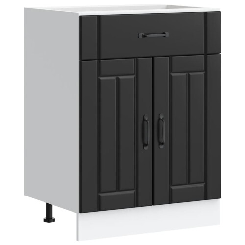 VidaXL vidaXL Kitchen Base Cabinet Lucca Black Engineered Wood sink base cabinet