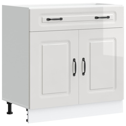 VidaXL vidaXL Kitchen Base Cabinet Kalmar High Gloss White Engineered Wood 1
