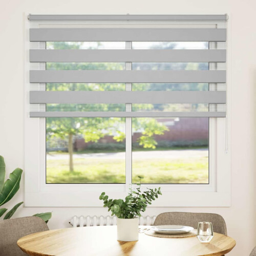 VidaXL vidaXL Zebra Blind Light Grey 145x150 cm Fabric Width 140.9 cm Polyester 1