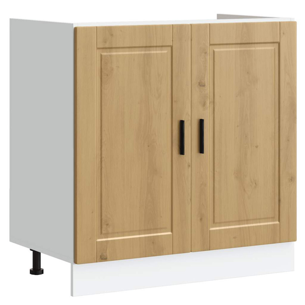 VIDAXL - Sink Base Cabinet - Porto - Artisan Oak - 80x46x81.5 cm - Image 2