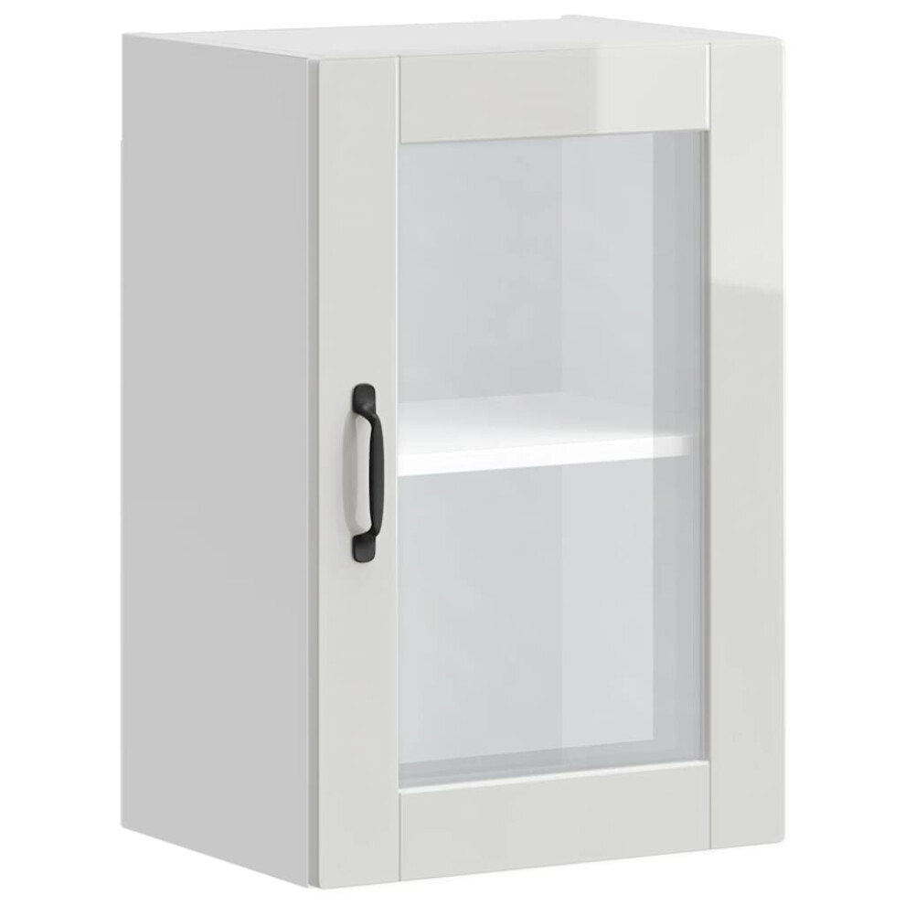 Vidaxl Kitchen Wall Cabinet With Glass Doorâ Porto High Gloss White 8721158423559