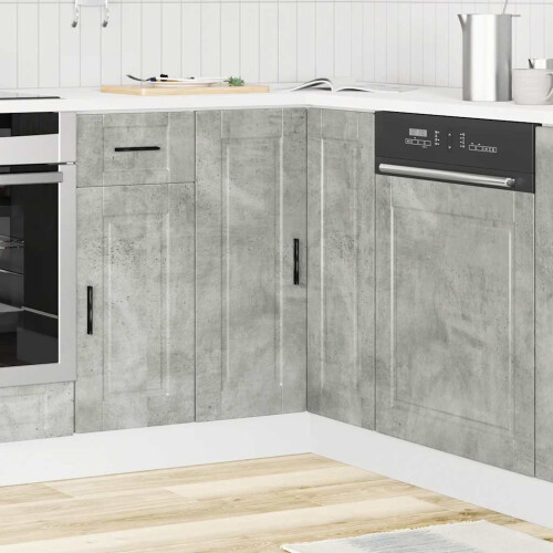 VidaXL vidaXL Kitchen Corner Base Cabinet Porto Concrete Grey Engineered Wood 2