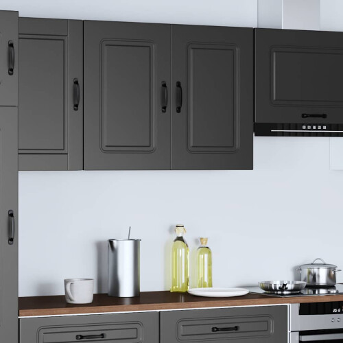 VidaXL vidaXL Kitchen Wall Cabinet Kalmar Black Engineered Wood kitchen wall unit 1