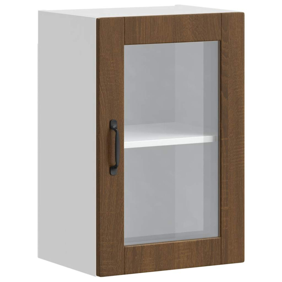 vidaXL Kitchen Wall Cabinet with Glass Door Porto Brown Oak kitchen wall unit