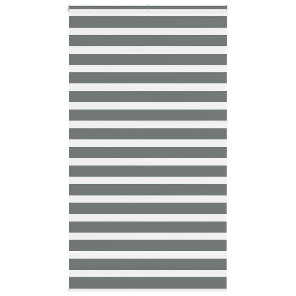 vidaXL Zebra Blind Dark Grey 125x230 cm Fabric Width 120.9 cm Polyester