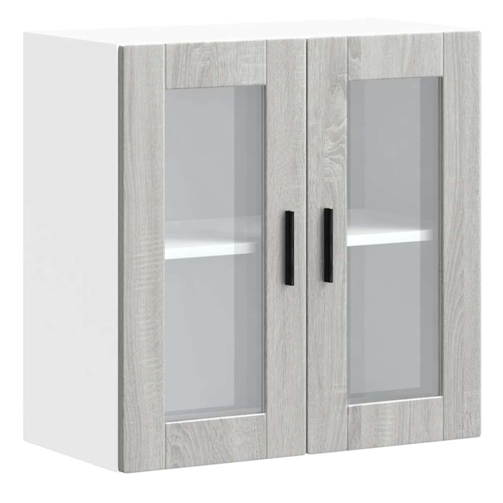 Vidaxl Kitchen Wall Cabinet With Glass Door Porto Sonoma Grey