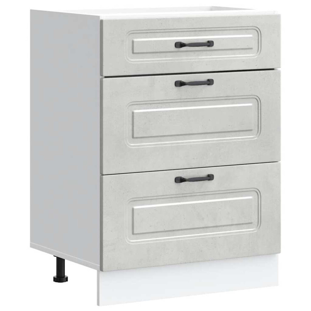 Vidaxl Kitchen Base Cabinet Kalmar Concrete Engineered Wood Grey
