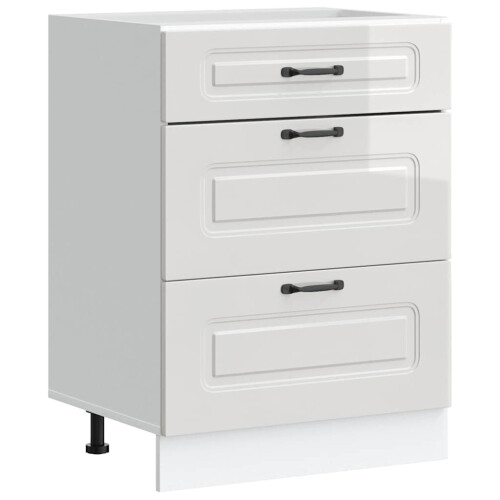 VidaXL vidaXL Kitchen Base Cabinet Kalmar High Gloss White Engineered Wood