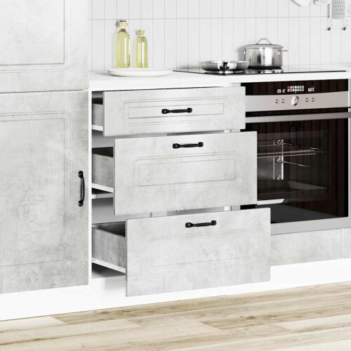 VidaXL vidaXL Kitchen Base Cabinet Kalmar Concrete Grey Engineered Wood 2
