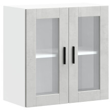 vidaXL Kitchen Wall Cabinet with Glass Door Porto Concrete Grey