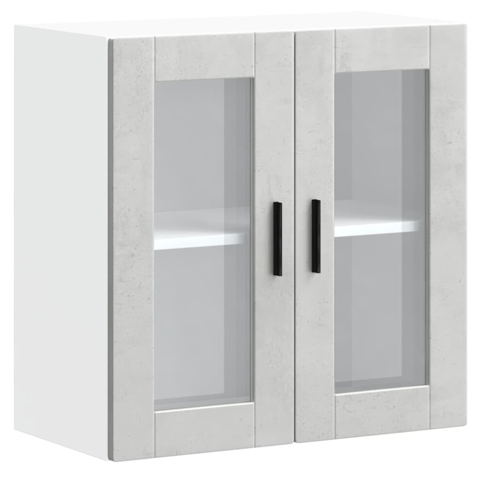Vidaxl Kitchen Wall Cabinet With Glass Door Porto Concrete Grey