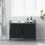 VidaXL vidaXL Laundry Basket 2 Compartments with Shelf Grey Sonoma laundry hamper 3