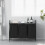 VidaXL vidaXL Laundry Basket 3 Compartments with Shelf Grey Sonoma laundry hamper 3