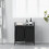 VidaXL vidaXL Laundry Basket 2 Compartments with Shelf Grey Sonoma laundry hamper 3