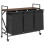 VidaXL vidaXL Laundry Basket 3 Compartments with Wheels Brown Oak laundry hamper 5