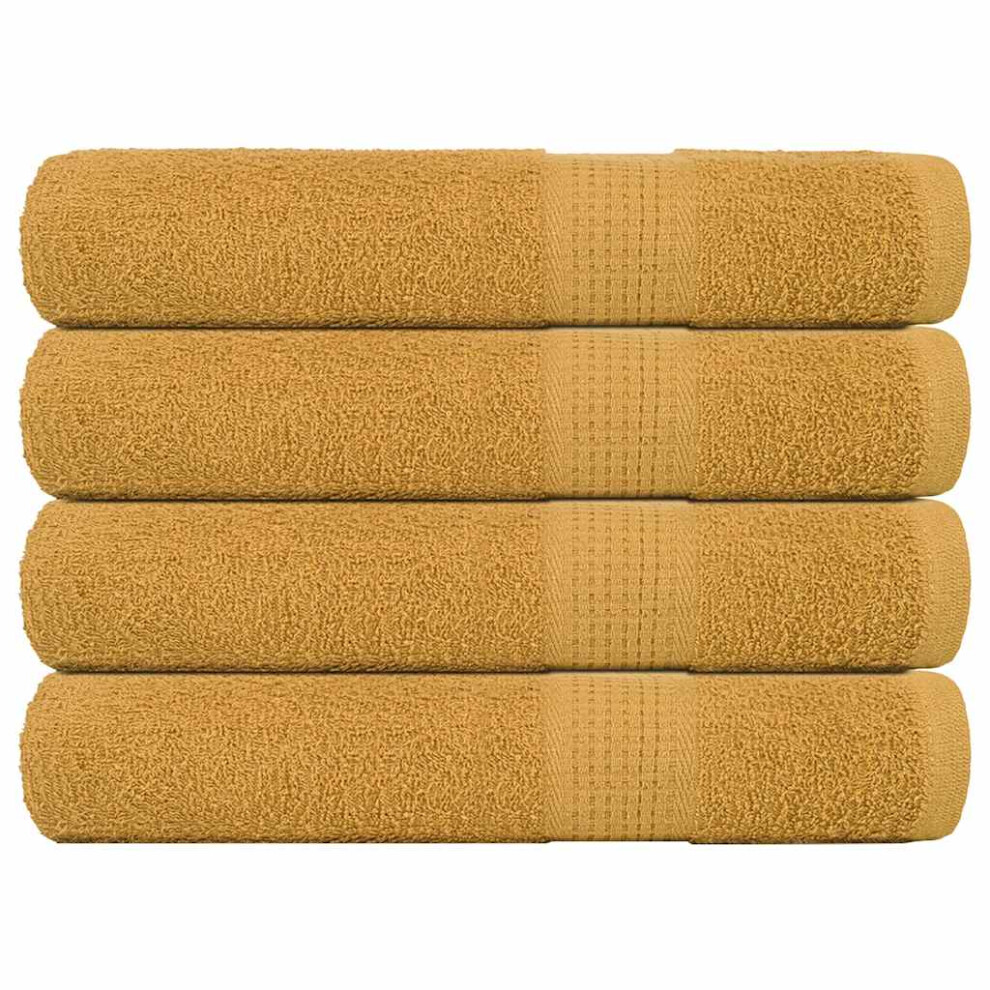 vidaXL Towels 4 pcs Gold 100x200 cm 360 gsm 100% Cotton towel on beach