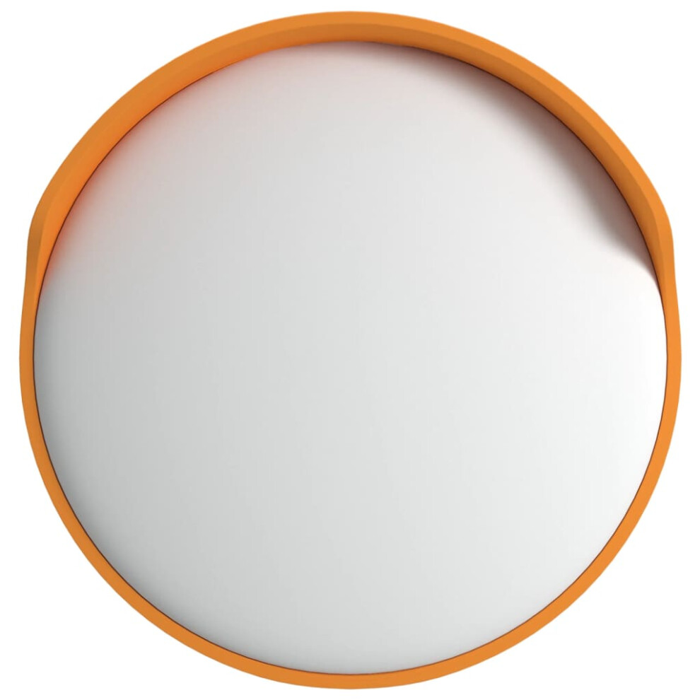 vidaXL Outdoor Convex Traffic Mirror Orange Ø30 cm Polycarbonate Road Mirror