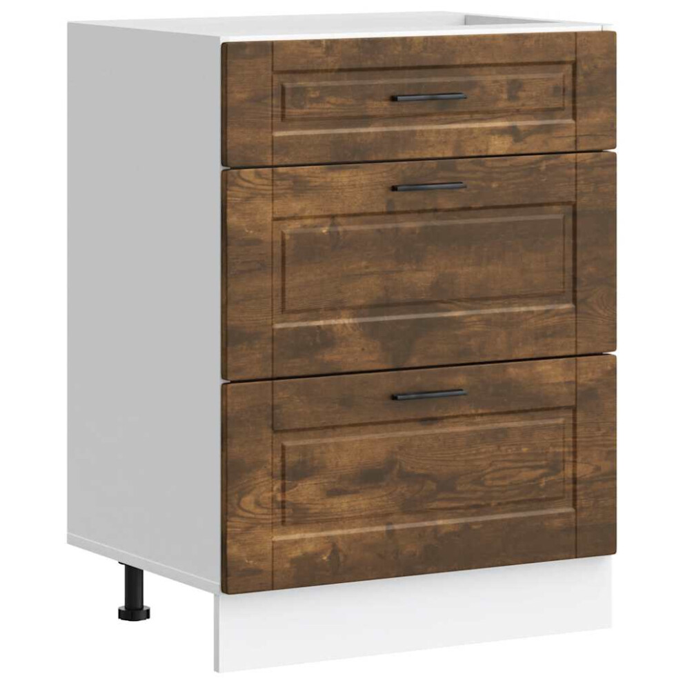 vidaXL Kitchen Base Cabinet Porto Smoked Oak Engineered Wood sink base cabinet