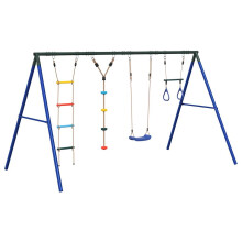 vidaXL Outdoor Swing Set with Swing, Trapeze, Ladder, Disc Swing Play Swing